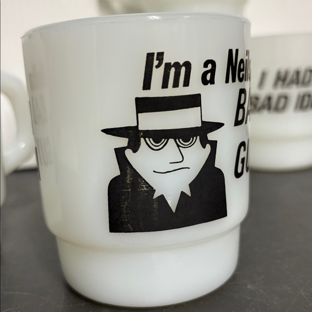 Set of 5 vintage Anchor Hocking Fire King advertising mugs - Picture 8 of 10